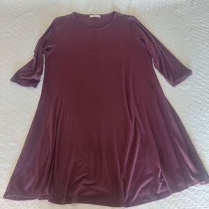 Burgundy A-Line Dress
